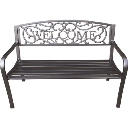 SOUNDBEST INT SOURCING Seasonal Trends XG-204N Essentials Welcome Park Bench, Steel Seat/Frame 69337